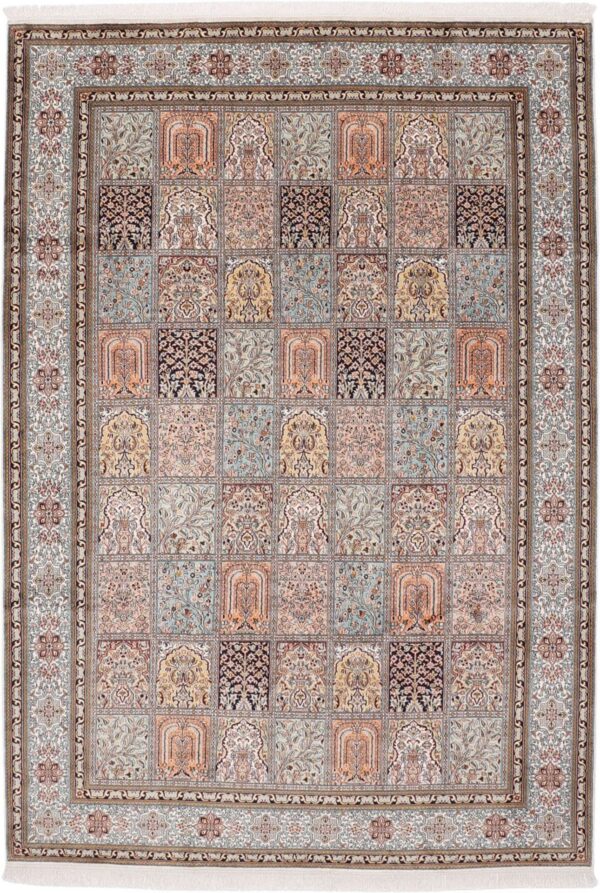 Kashmir Oriental Rug 208 × 297 cm, Silk, hand-knotted