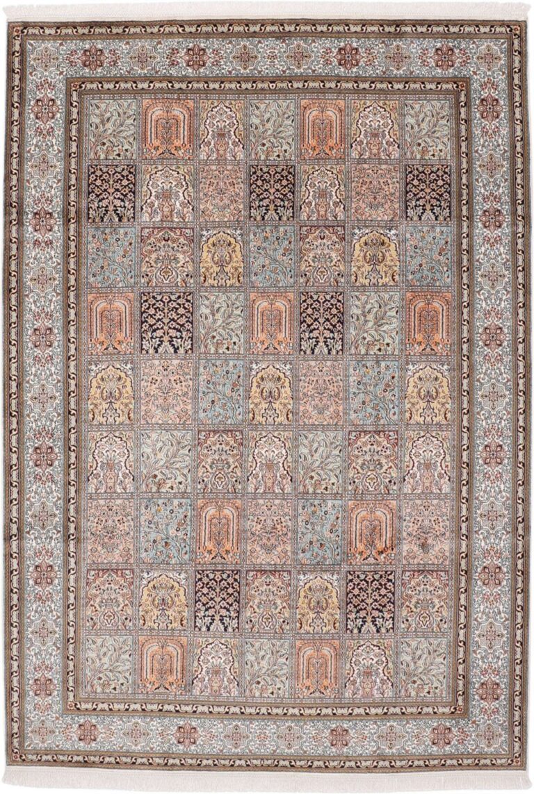 Kashmir Oriental Rug 208 × 297 cm, Silk, hand-knotted