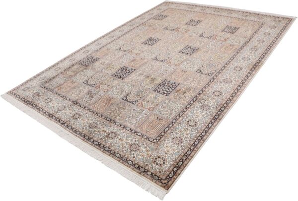 Kashmir Oriental Rug 208 × 307 cm, Silk, hand-knotted, fine — view 3 Kashmir Oriental Rug 208 × 307 cm, Silk, hand-knotted, fine — view 3