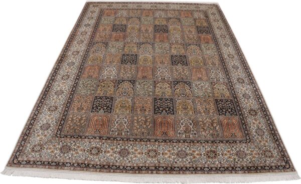 Kashmir Oriental Rug 208 × 307 cm, Silk, hand-knotted, fine — view 7 Kashmir Oriental Rug 208 × 307 cm, Silk, hand-knotted, fine — view 7