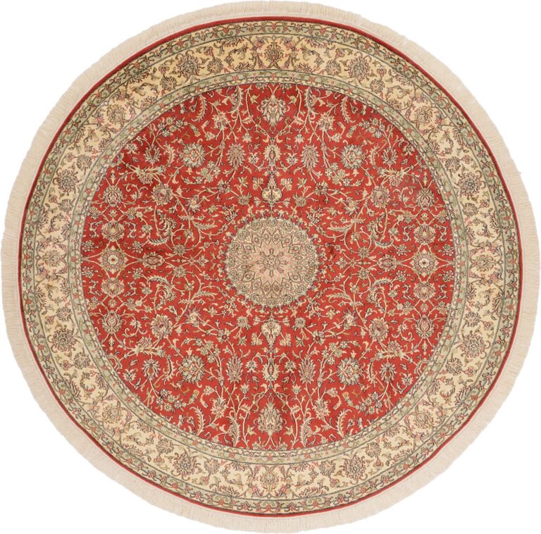 Kashmir Oriental Rug 213 × 213 cm, Silk, hand-knotted