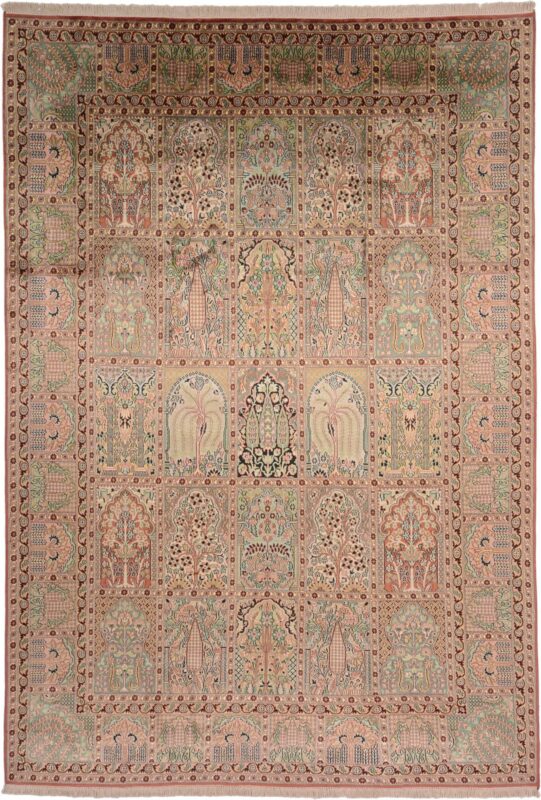 Kashmir Oriental Rug 214 × 312 cm, Silk, hand-knotted