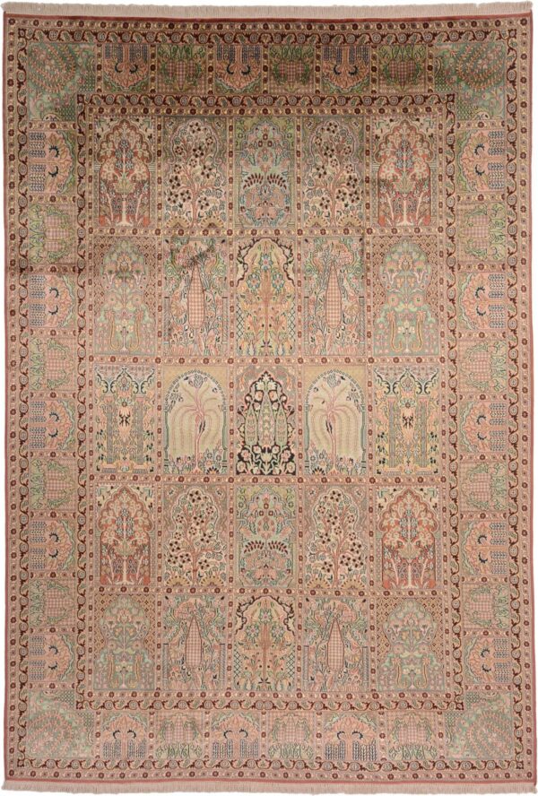 Kashmir Oriental Rug 214 × 312 cm, Silk, hand-knotted