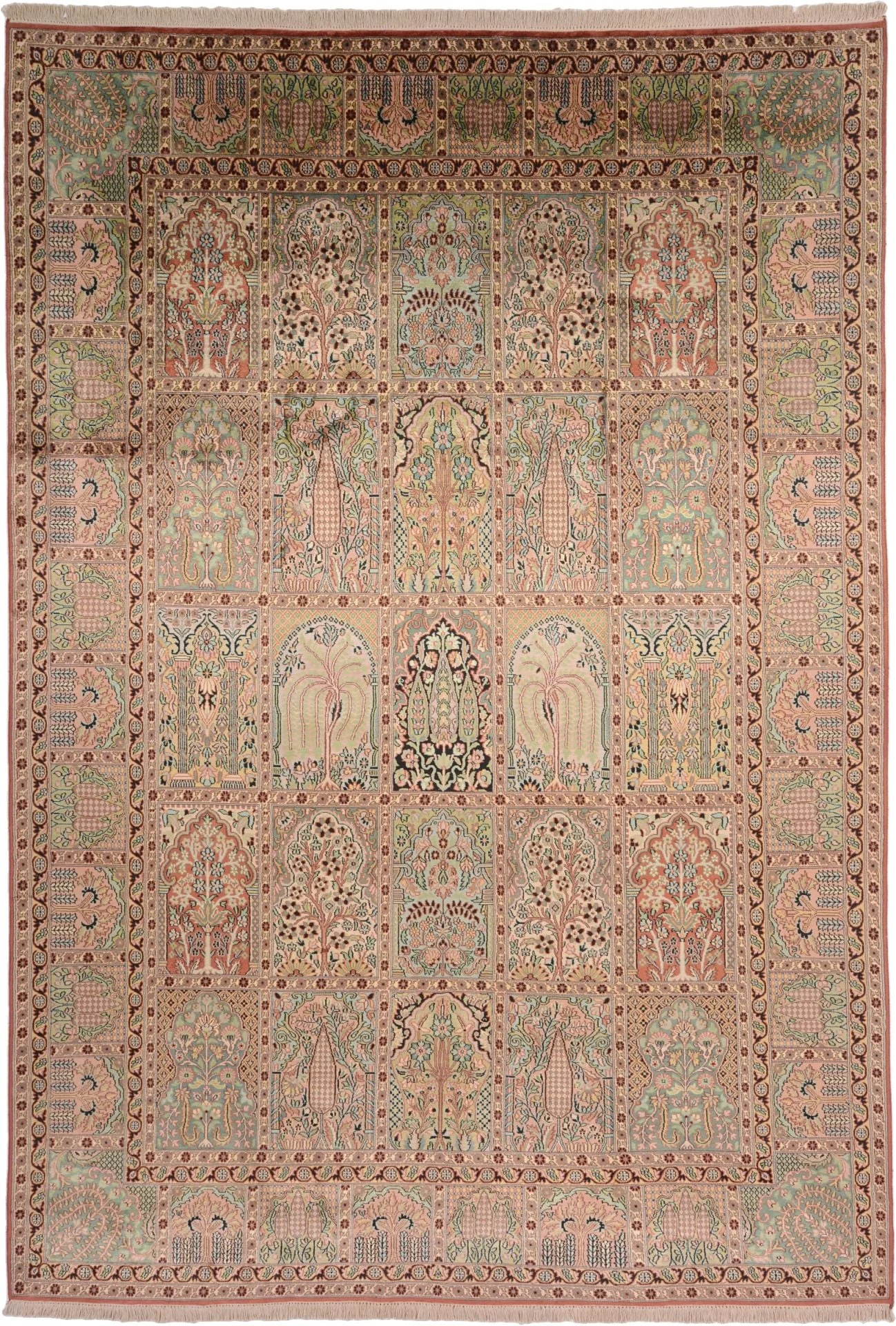 Kashmir Oriental Rug 214 × 312 cm, Silk, hand-knotted