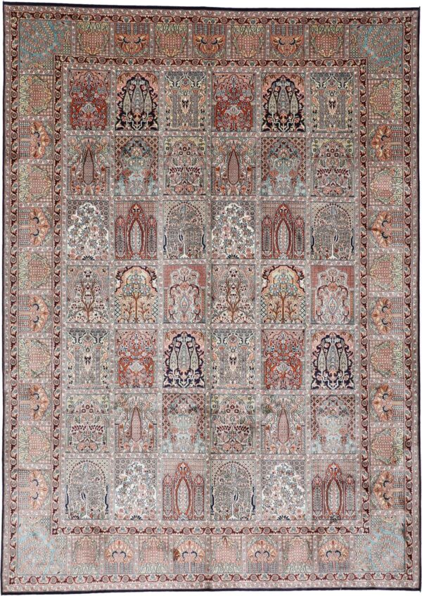 Kashmir Oriental Rug 215 × 301 cm, Silk, hand-knotted