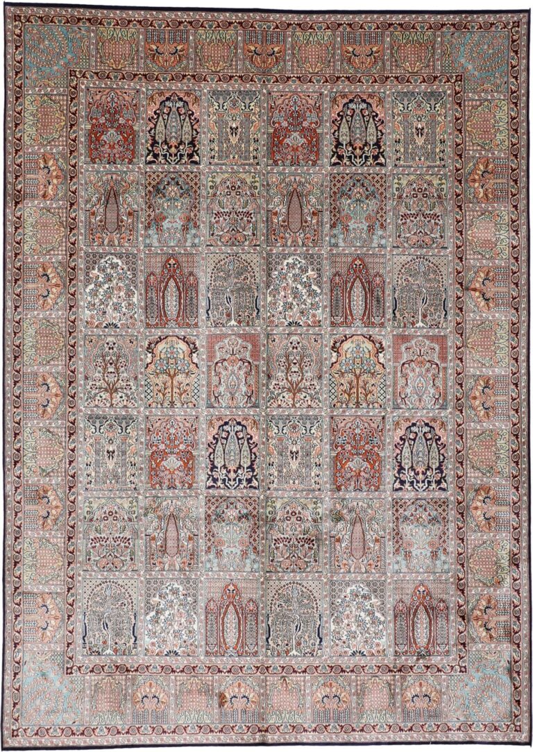 Kashmir Oriental Rug 215 × 301 cm, Silk, hand-knotted