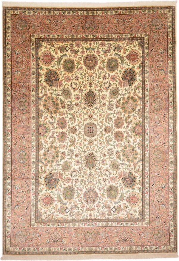 Kashmir Oriental Rug 216 × 305 cm, Silk, hand-knotted Kashmir Oriental Rug 216 × 305 cm, Silk, hand-knotted
