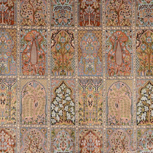 Kashmir Oriental Rug 216 × 313 cm, Silk, White/Beige, hand-knotted — view 4