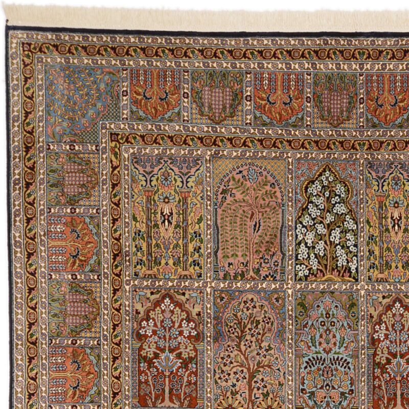 Kashmir Oriental Rug 216 × 313 cm, Silk, White/Beige, hand-knotted — view 5