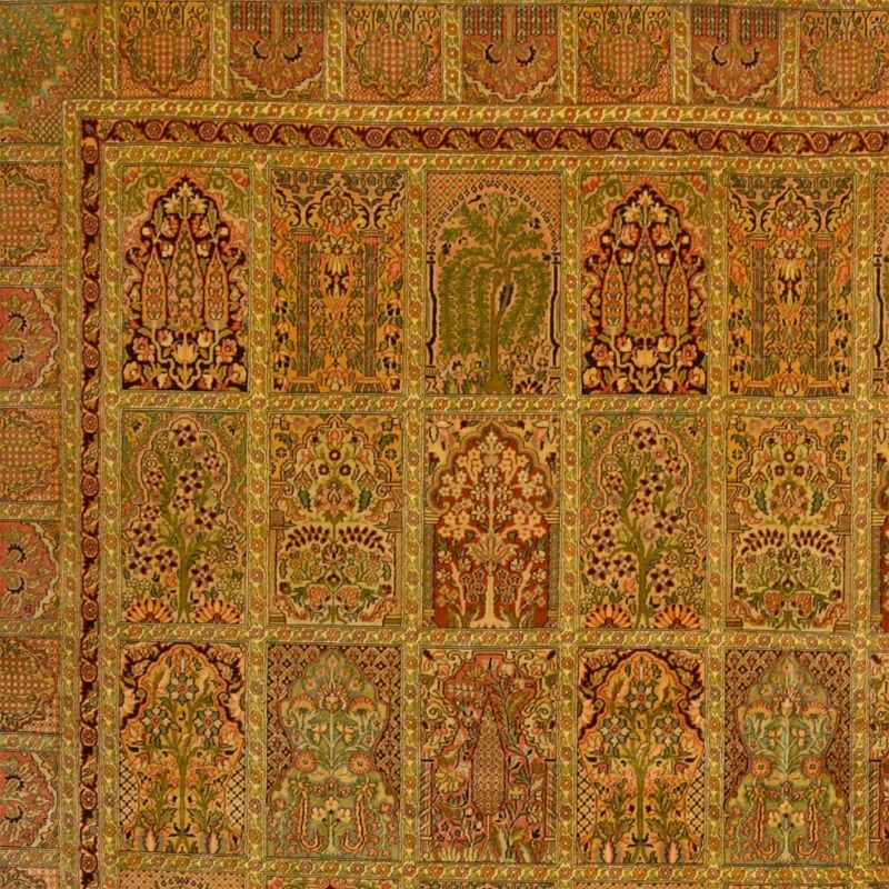 Kashmir Oriental Rug 217 × 307 cm, Silk, hand-knotted — view 4