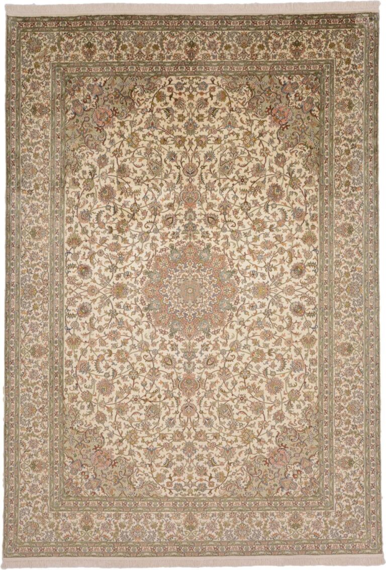 Kashmir Oriental Rug 217 × 313 cm, Silk, hand-knotted, sheen