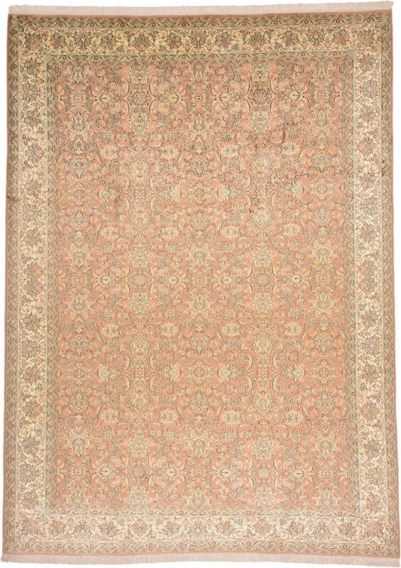 Kashmir Oriental Rug 220 × 303 cm, Silk, hand-knotted