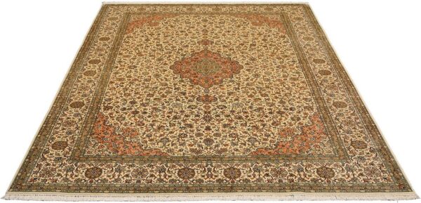 Kashmir Oriental Rug 221 × 313 cm, Silk, hand-knotted, pastel — view 2