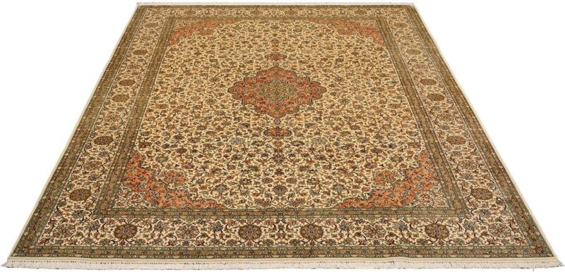 Kashmir Oriental Rug 221 × 313 cm, Silk, hand-knotted, pastel — view 2