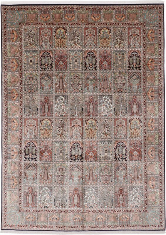 Kashmir Oriental Rug 240 × 336 cm, Silk, hand-knotted, refined