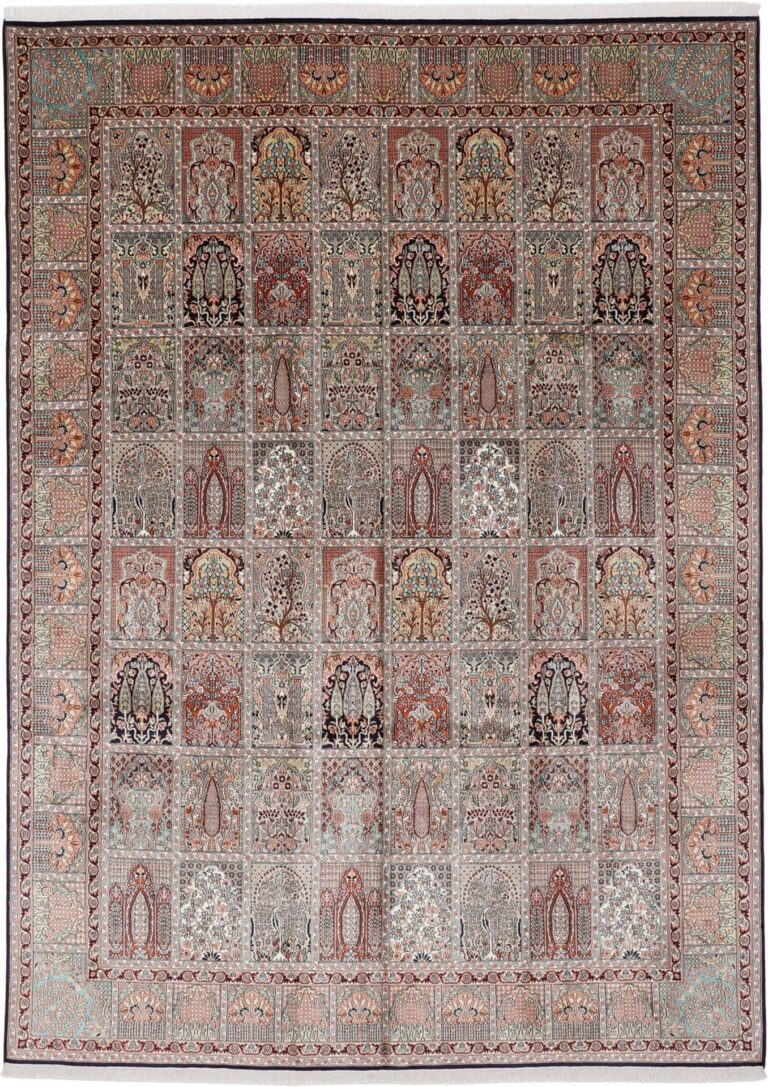 Kashmir Oriental Rug 240 × 336 cm, Silk, hand-knotted, refined