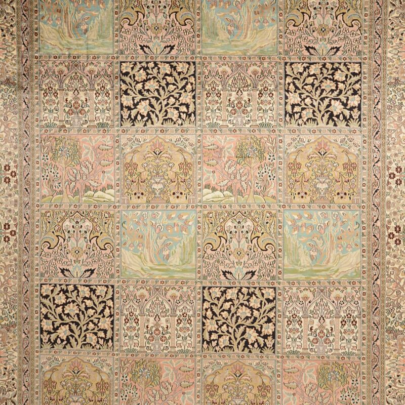 Kashmir Oriental Rug 243 × 307 cm, Silk, hand-knotted — view 5 Kashmir Oriental Rug 243 × 307 cm, Silk, hand-knotted — view 5