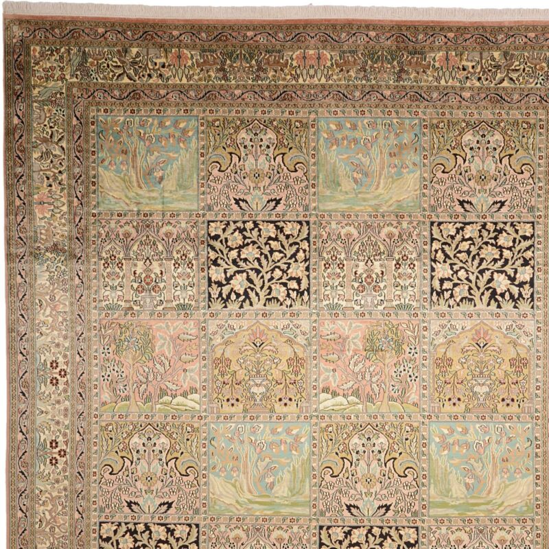 Kashmir Oriental Rug 243 × 307 cm, Silk, hand-knotted — view 6 Kashmir Oriental Rug 243 × 307 cm, Silk, hand-knotted — view 6