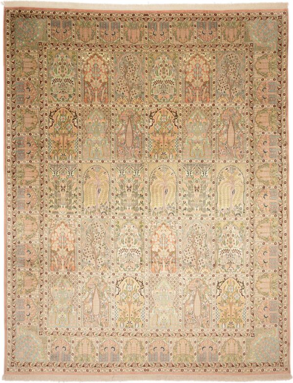 Kashmir Oriental Rug 244 × 311 cm, Silk, hand-knotted
