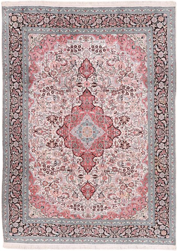 Kashmir Oriental Rug 245 × 335 cm, Silk, hand-knotted, luxury Kashmir Oriental Rug 245 × 335 cm, Silk, hand-knotted, luxury