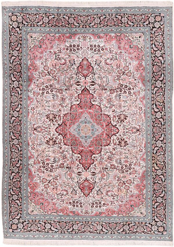 Kashmir Oriental Rug 245 × 335 cm, Silk, hand-knotted, luxury Kashmir Oriental Rug 245 × 335 cm, Silk, hand-knotted, luxury