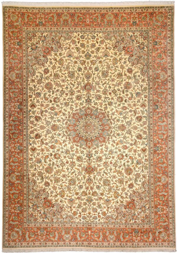 Kashmir Oriental Rug 246 × 341 cm, Silk, hand-knotted