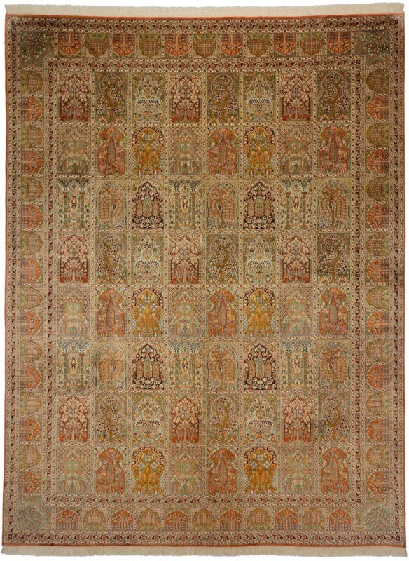 Kashmir Oriental Rug 267 × 354 cm, Silk, hand-knotted Kashmir Oriental Rug 267 × 354 cm, Silk, hand-knotted