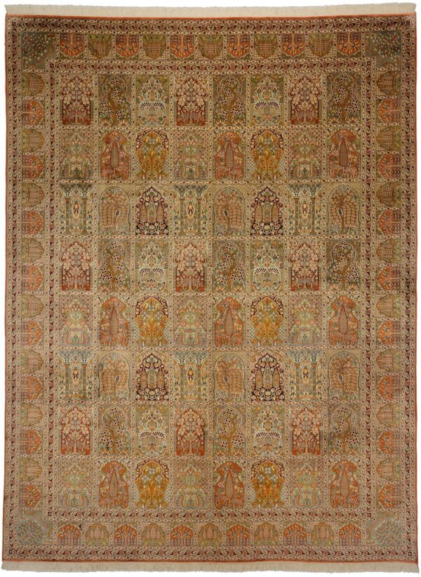Kashmir Oriental Rug 267 × 354 cm, Silk, hand-knotted Kashmir Oriental Rug 267 × 354 cm, Silk, hand-knotted