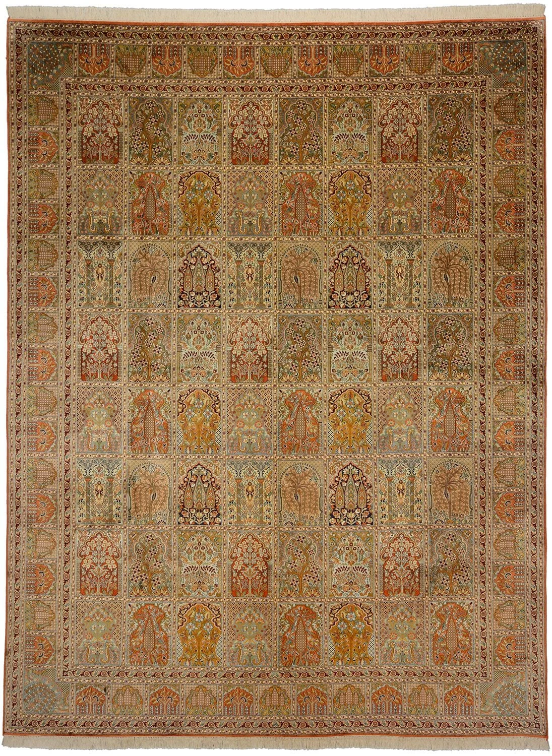 Kashmir Oriental Rug 267 × 354 cm, Silk, hand-knotted