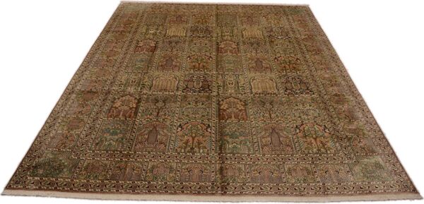 Kashmir Oriental Rug 276 × 361 cm, Silk, White/Beige, hand-knotted — view 2