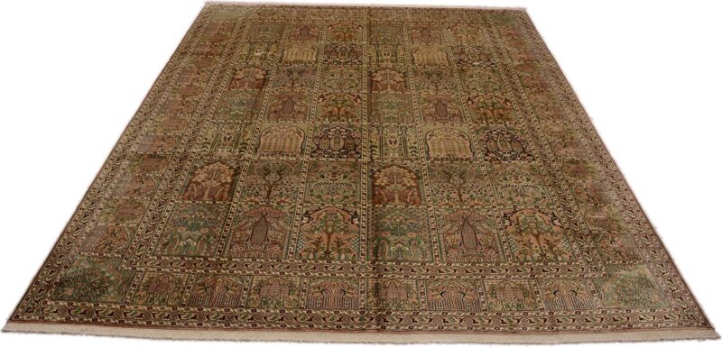Kashmir Oriental Rug 276 × 361 cm, Silk, White/Beige, hand-knotted — view 2