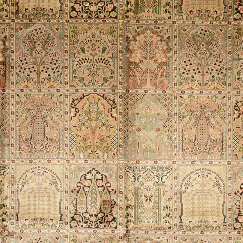 Kashmir Oriental Rug 276 × 361 cm, Silk, White/Beige, hand-knotted — view 5