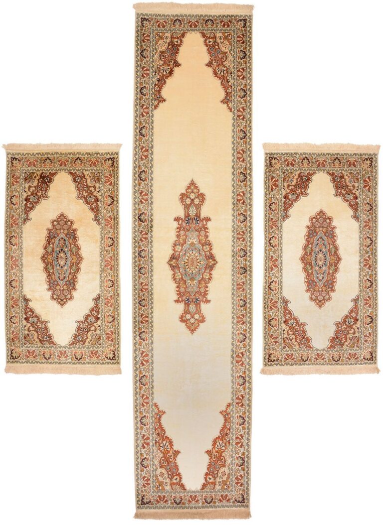 Kashmir Oriental Rug 77 × 328 cm, Silk, hand-knotted, silky