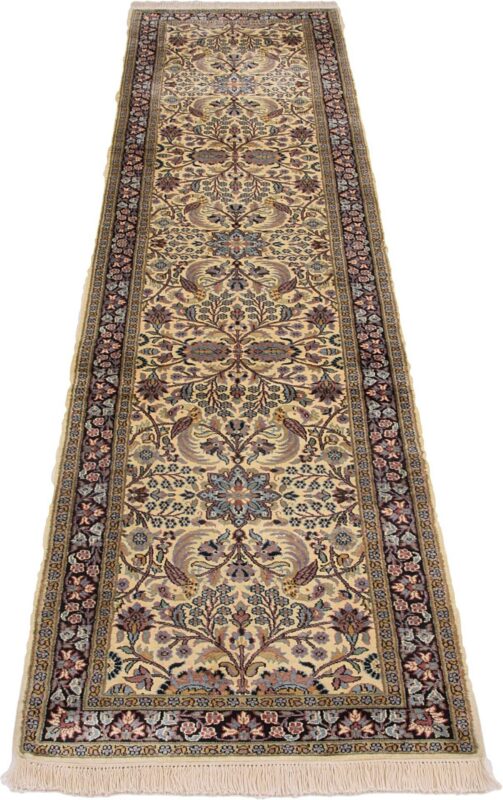 Kashmir Oriental Rug 77 × 334 cm, Silk, hand-knotted — view 2