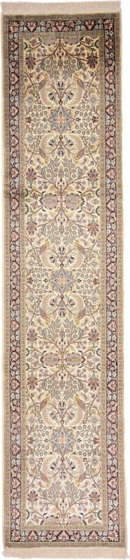 Kashmir Oriental Rug 77 × 334 cm, Silk, hand-knotted