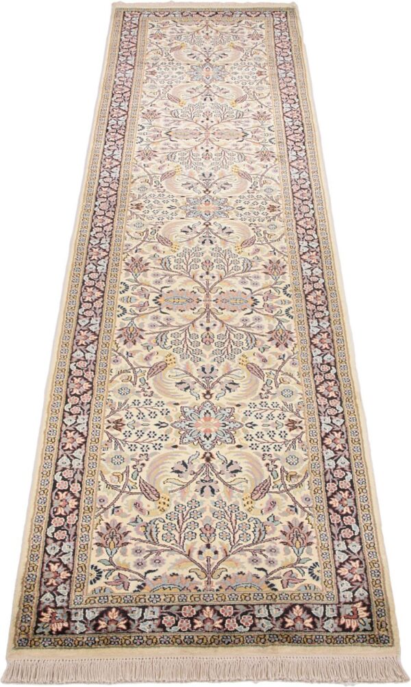 Kashmir Oriental Rug 77 × 334 cm, Silk, hand-knotted — view 3