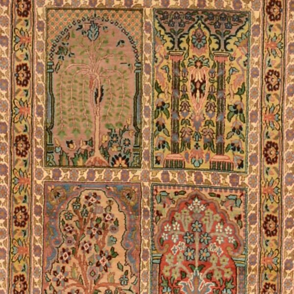 Kashmir Oriental Rug 83 × 474 cm, Silk, hand-knotted, pastel — view 4