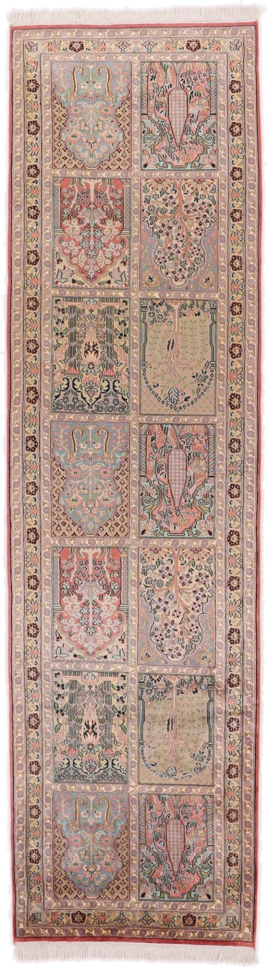 Kashmir Oriental Rug 85 × 308 cm, Silk, hand-knotted
