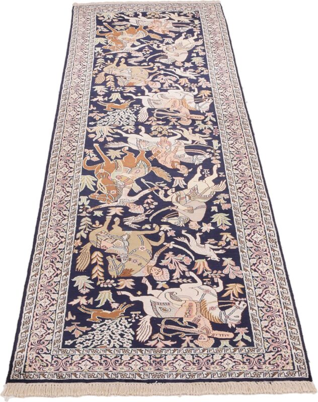 Kashmir Oriental Rug 85 × 310 cm, Silk, hand-knotted — view 3