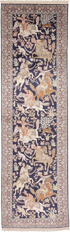 Kashmir Oriental Rug 85 × 310 cm, Silk, hand-knotted