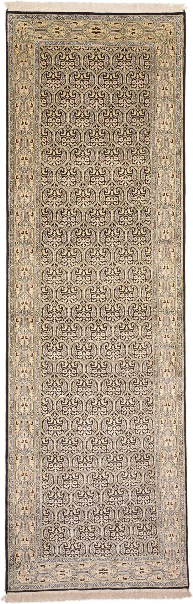 Kashmir Oriental Rug 93 × 295 cm, Silk, hand-knotted, fine