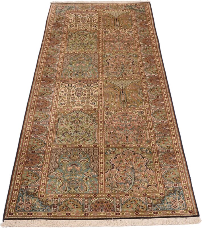 Kashmir Oriental Rug 94 × 272 cm, Silk, hand-knotted — view 2
