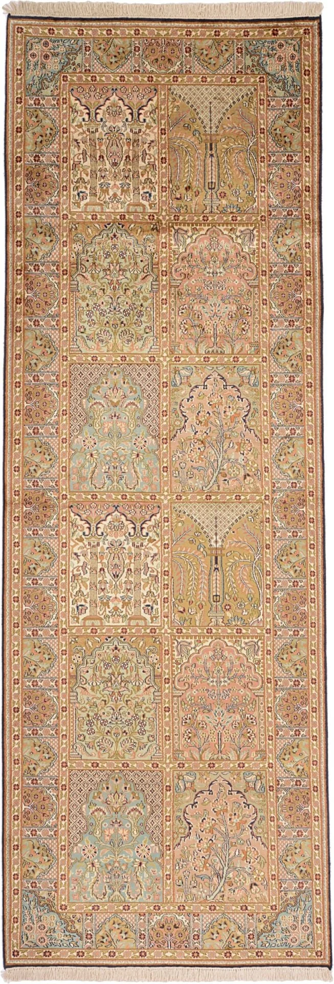 Kashmir Oriental Rug 94 × 272 cm, Silk, hand-knotted