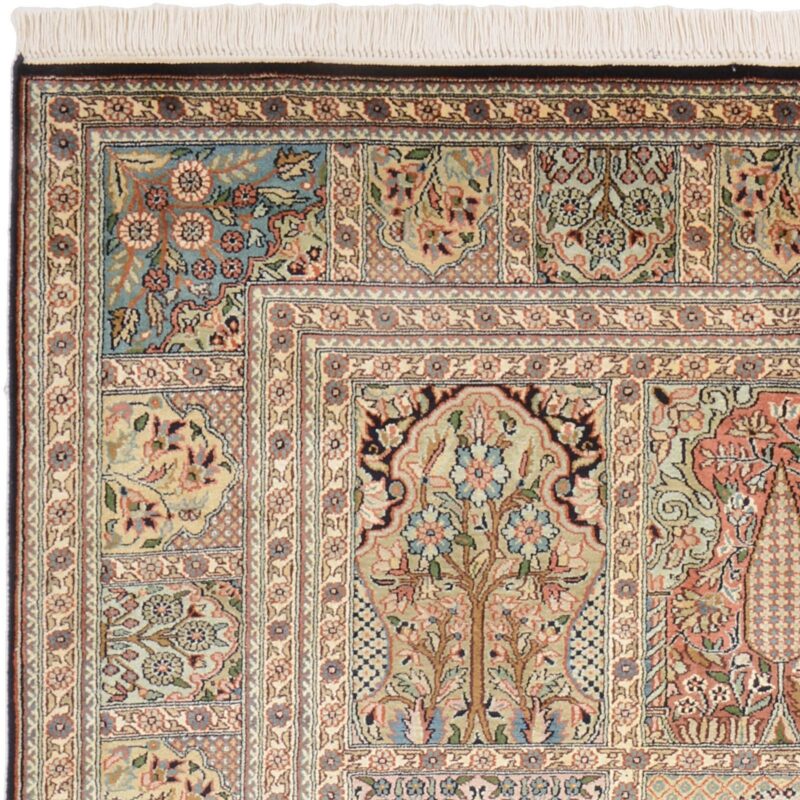 Kashmir Oriental Rug 130 × 196 cm, Silk, hand-knotted — view 6