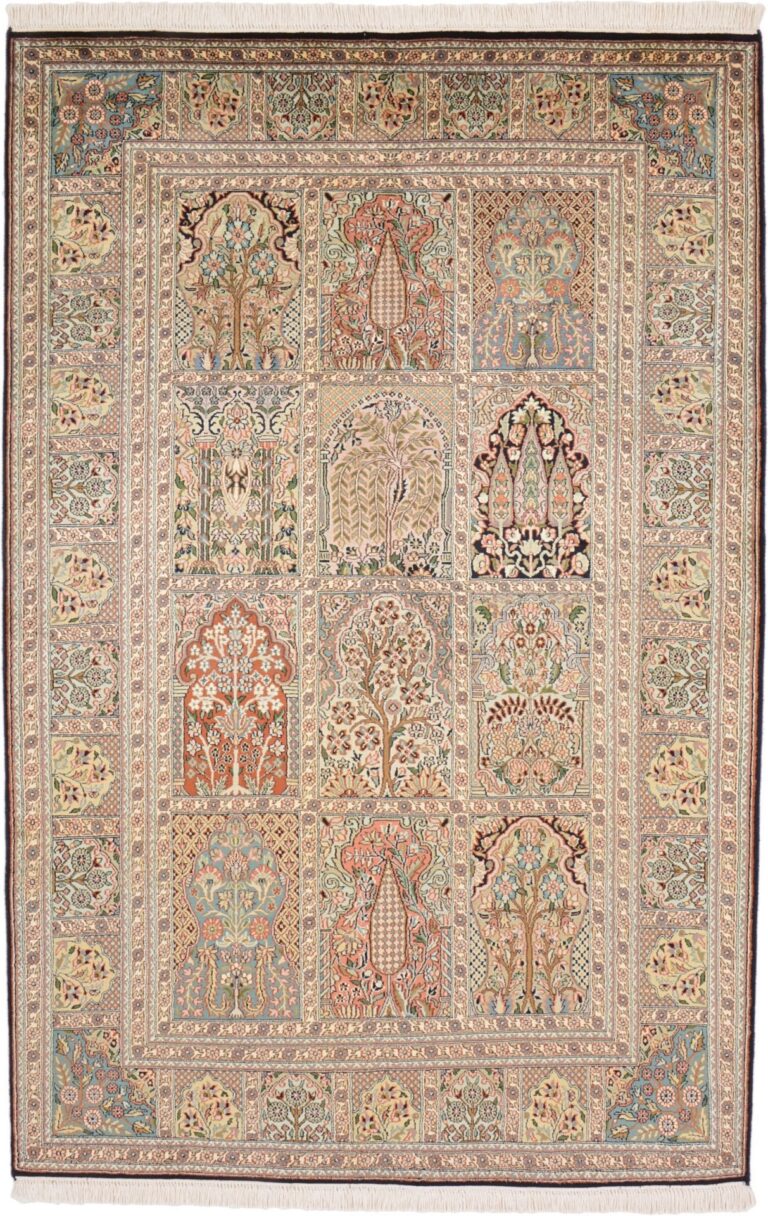 Kashmir Oriental Rug 130 × 196 cm, Silk, hand-knotted