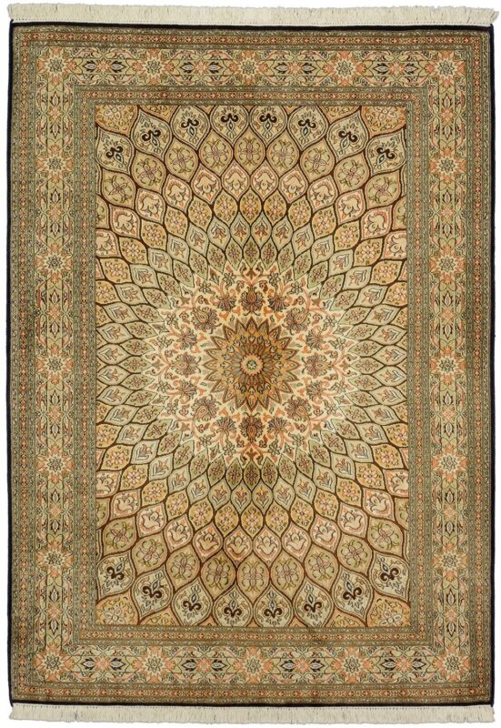Kashmir Oriental Rug 131 × 280 cm, Silk, hand-knotted