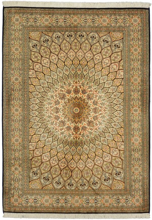 Kashmir Oriental Rug 131 × 280 cm, Silk, hand-knotted