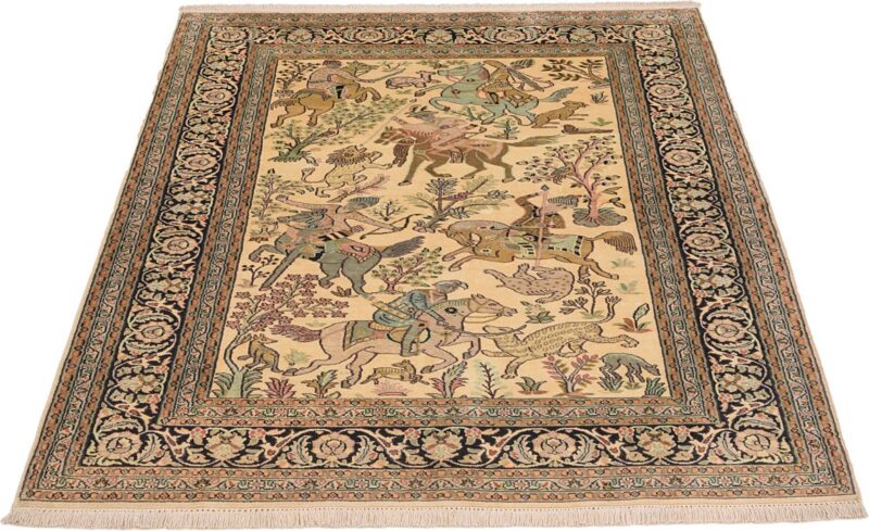 Kashmir Oriental Rug 143 × 207 cm, Silk, hand-knotted, refined — view 2