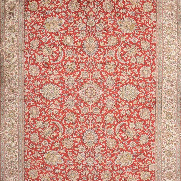 Kashmir Oriental Rug 157 × 217 cm, Silk, hand-knotted, fine — view 5 Kashmir Oriental Rug 157 × 217 cm, Silk, hand-knotted, fine — view 5