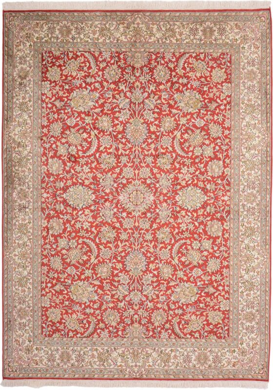 Kashmir Oriental Rug 157 × 217 cm, Silk, hand-knotted, fine Kashmir Oriental Rug 157 × 217 cm, Silk, hand-knotted, fine